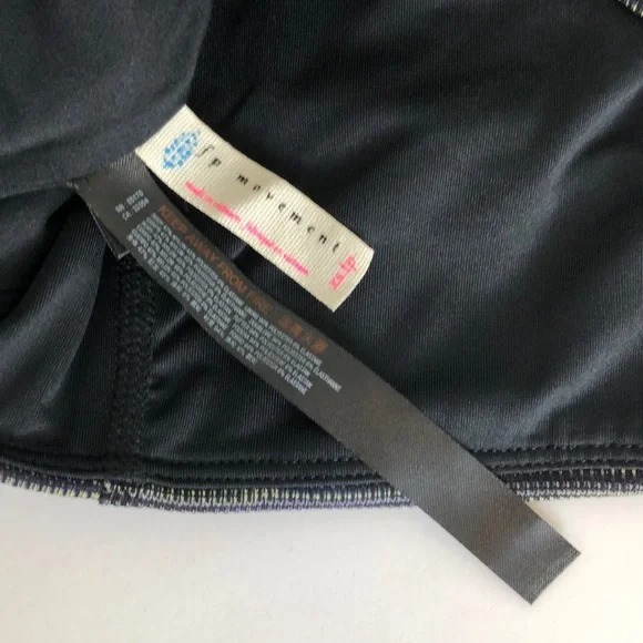 NEW! FREE PEOPLE MOVEMENT strut sports yoga knit  black multi cut bralette bra​ - Picture 6 of 7